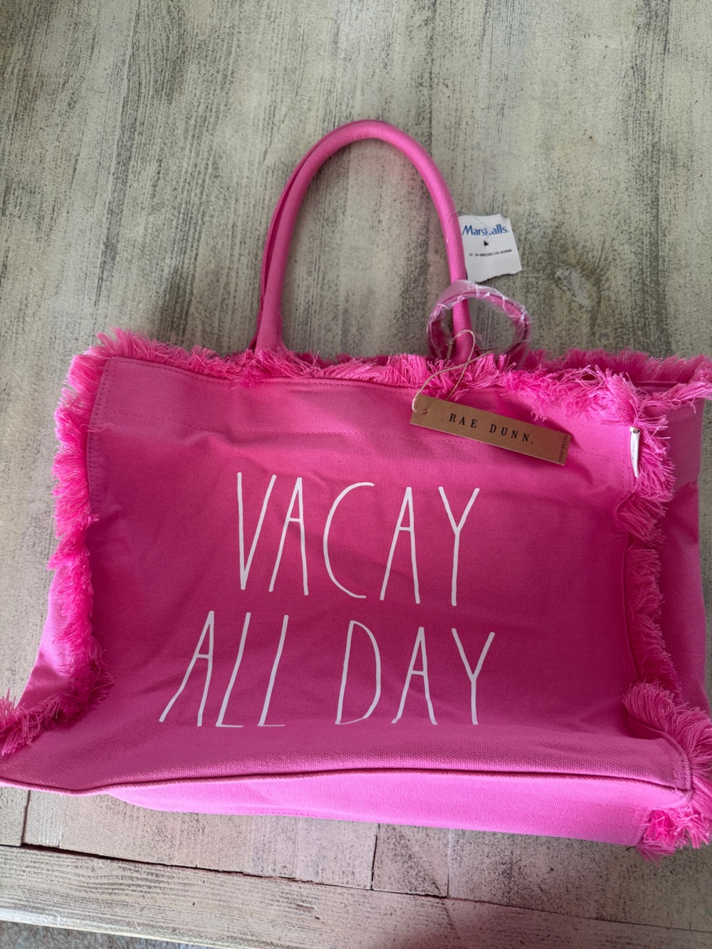 Rae Dunn Vacay All Day Pink Tote With 2 Pouch Set - Picture 3 of 7